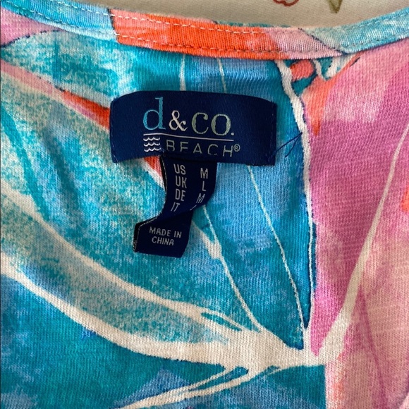 D&Co Beach Blue and Pink Sleeveless Sundress with Scoop Neck - Picture 12 of 13